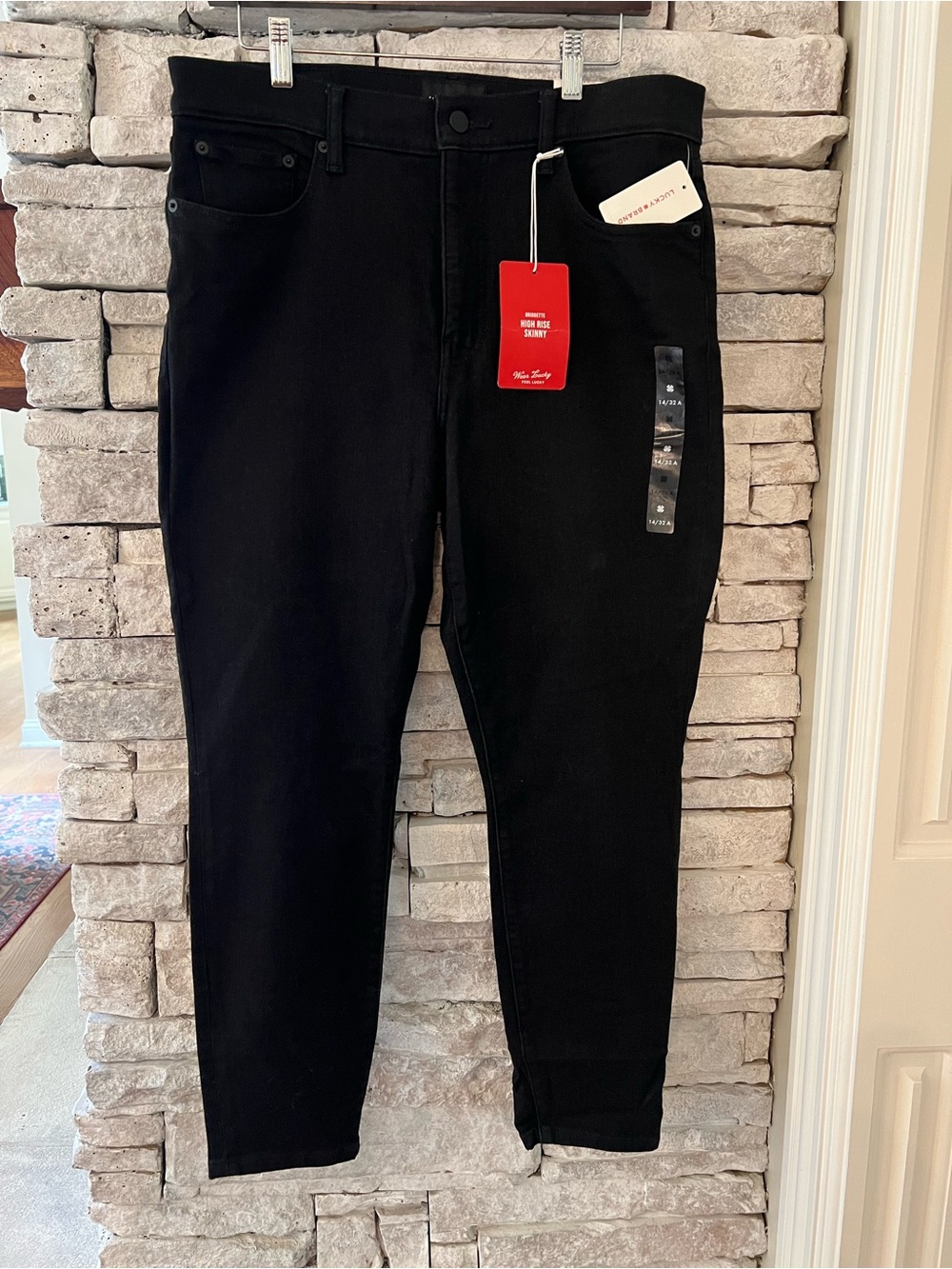 Lucky Brand Bridgette High Rise Skinny Black Skinny Jeans Waist 14/32 NWT